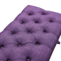 Iconic Home Dalit Tufted Linen Bench X-Frame 