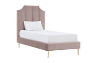 Iconic Home Delta Velvet Platform Bed Frame With Headboard 