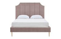 Iconic Home Delta Velvet Platform Bed Frame With Headboard 