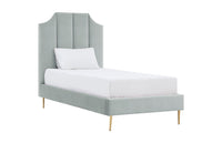 Iconic Home Delta Velvet Platform Bed Frame With Headboard 