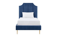 Iconic Home Delta Velvet Platform Bed Frame With Headboard 