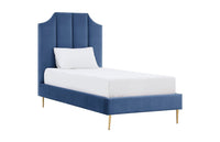 Iconic Home Delta Velvet Platform Bed Frame With Headboard 