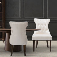 Iconic Home Dickens Faux Leather Dining Chair Set of 2 Pearl