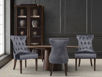 Iconic Home Dickens Tufted Velvet Dining Chair Set of 2 Grey