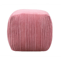 Iconic Home Dinesh Woven Cotton Square Ottoman Pouf 