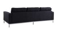 Iconic Home Draper Three Seat Tufted Linen Sofa 