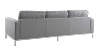 Iconic Home Draper Three Seat Tufted Linen Sofa 