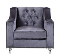 Iconic Home Dylan Button Tufted Velvet Club Chair 