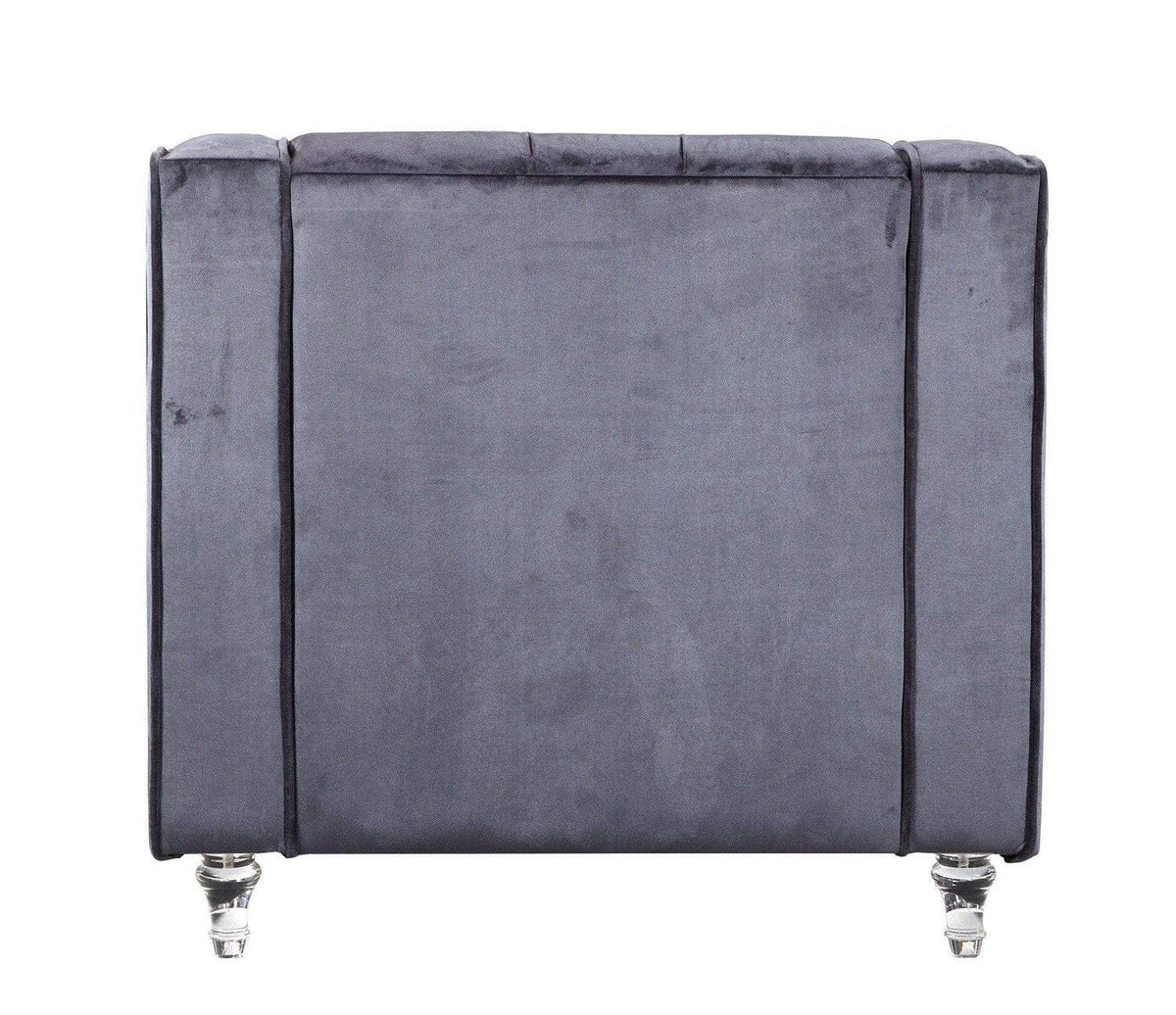 Iconic Home Dylan Button Tufted Velvet Club Chair 