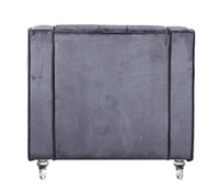 Iconic Home Dylan Button Tufted Velvet Club Chair 