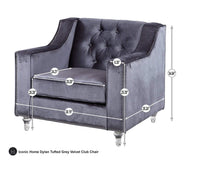 Iconic Home Dylan Button Tufted Velvet Club Chair 