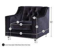 Iconic Home Dylan Button Tufted Velvet Club Chair 