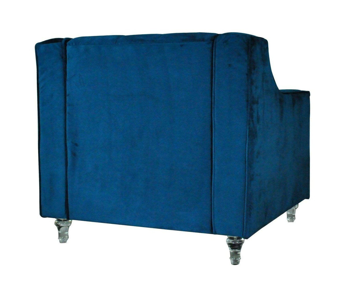 Iconic Home Dylan Button Tufted Velvet Club Chair 