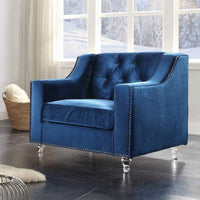 Iconic Home Dylan Button Tufted Velvet Club Chair 