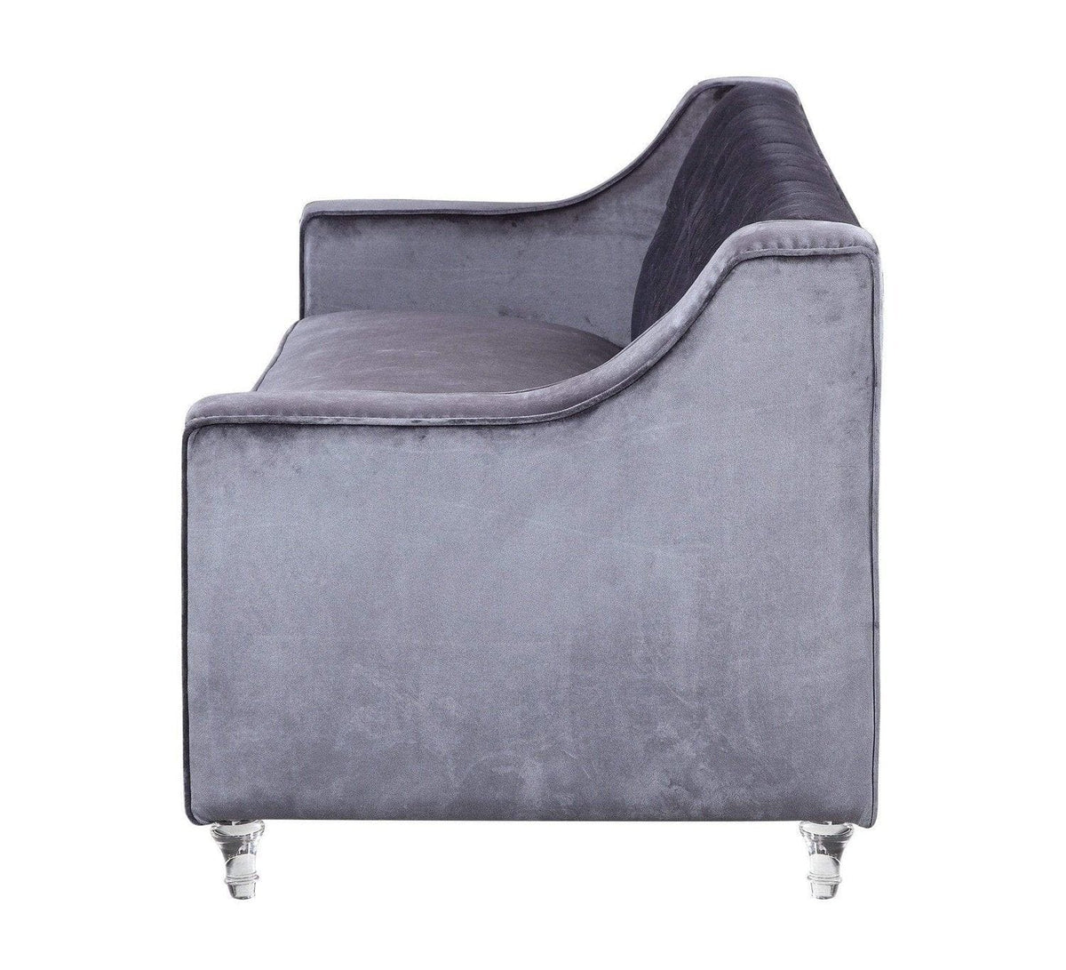 Iconic Home Dylan Velvet Sofa With Acrylic Legs 