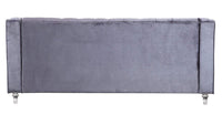 Iconic Home Dylan Velvet Sofa With Acrylic Legs 