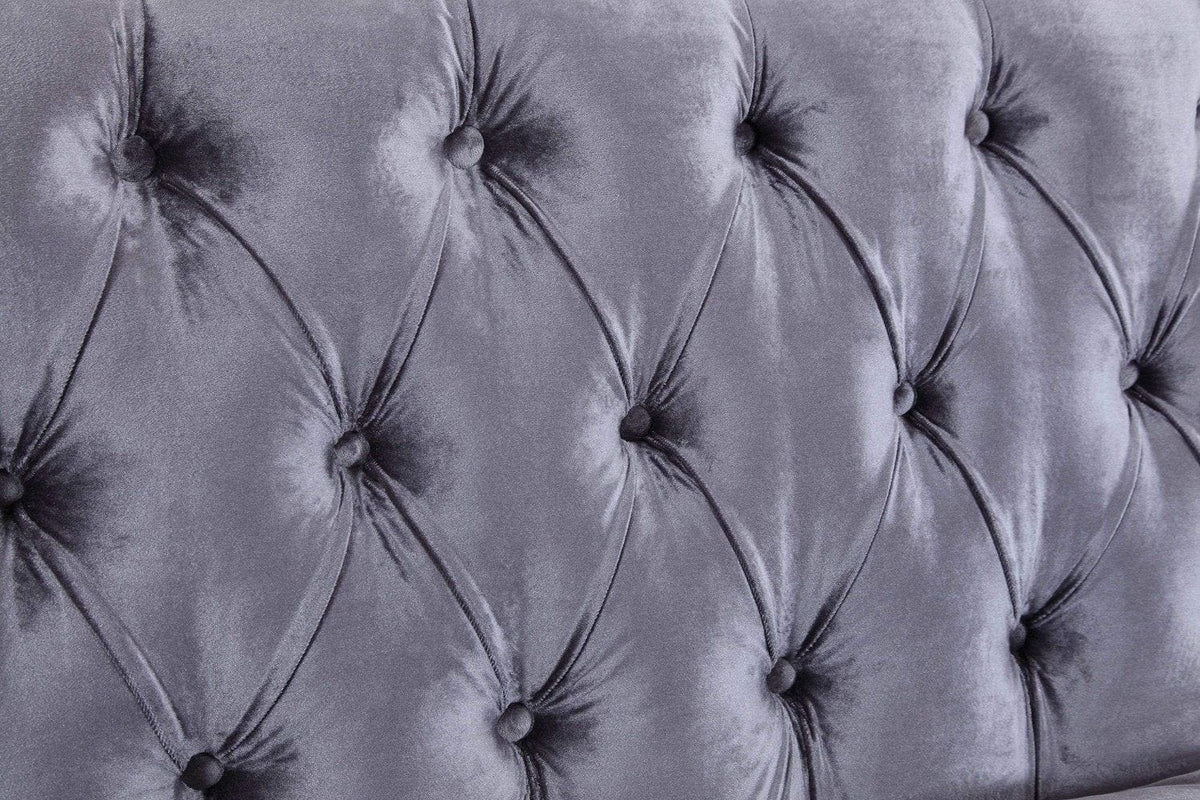 Iconic Home Dylan Velvet Sofa With Acrylic Legs 
