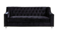Iconic Home Dylan Velvet Sofa With Acrylic Legs 