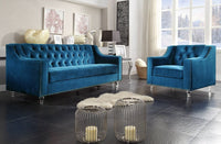 Iconic Home Dylan Velvet Sofa With Acrylic Legs 