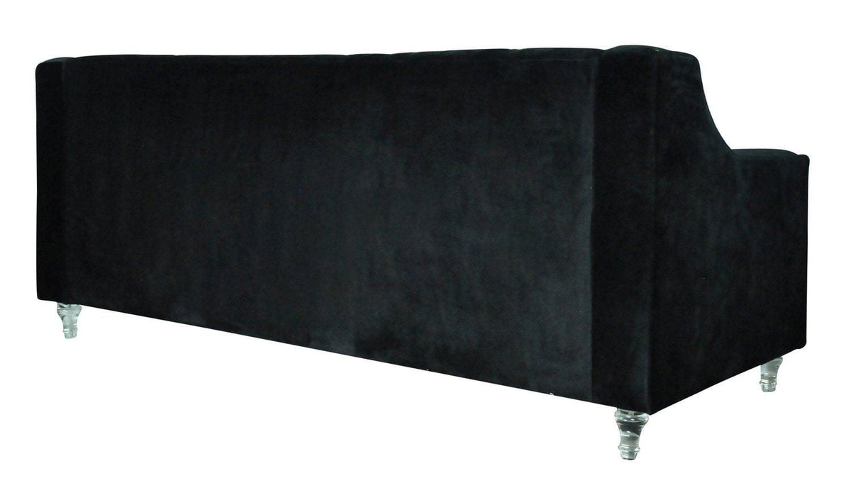Iconic Home Dylan Velvet Sofa With Acrylic Legs 