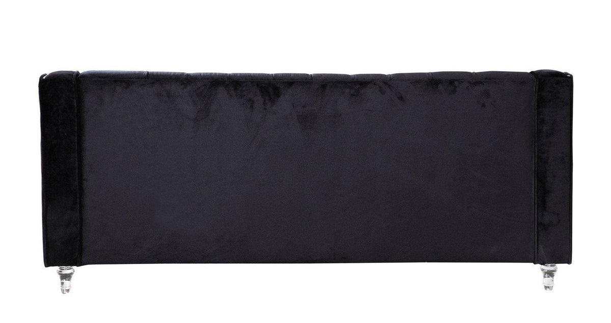 Iconic Home Dylan Velvet Sofa With Acrylic Legs 