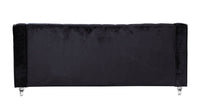 Iconic Home Dylan Velvet Sofa With Acrylic Legs 