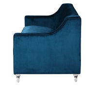 Iconic Home Dylan Velvet Sofa With Acrylic Legs 