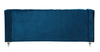 Iconic Home Dylan Velvet Sofa With Acrylic Legs 