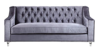 Iconic Home Dylan Velvet Sofa With Acrylic Legs 