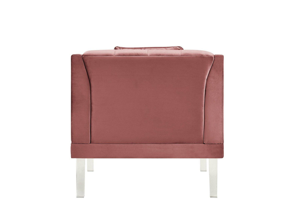 Iconic Home Elsa Button Tufted Velvet Club Chair 