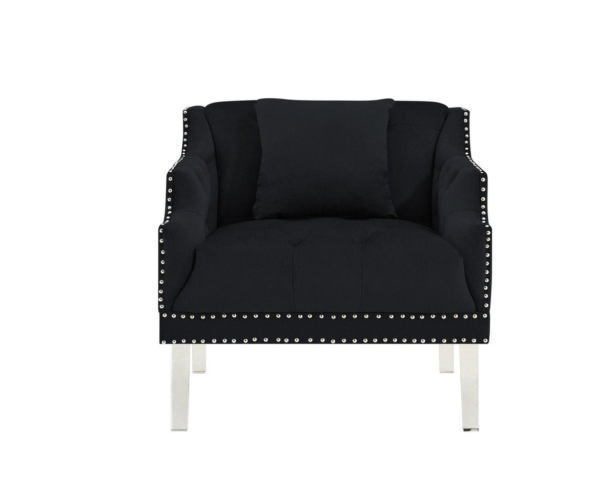 Iconic Home Elsa Button Tufted Velvet Club Chair 