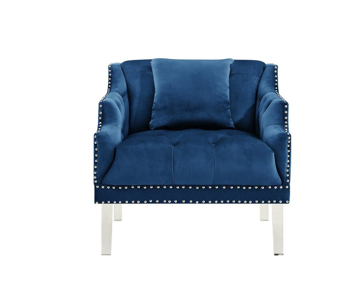 Iconic Home Elsa Button Tufted Velvet Club Chair 