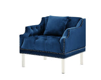 Iconic Home Elsa Button Tufted Velvet Club Chair 