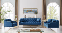 Iconic Home Elsa Tufted Velvet Loveseat Sofa 