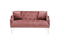 Iconic Home Elsa Tufted Velvet Loveseat Sofa 