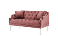 Iconic Home Elsa Tufted Velvet Loveseat Sofa 