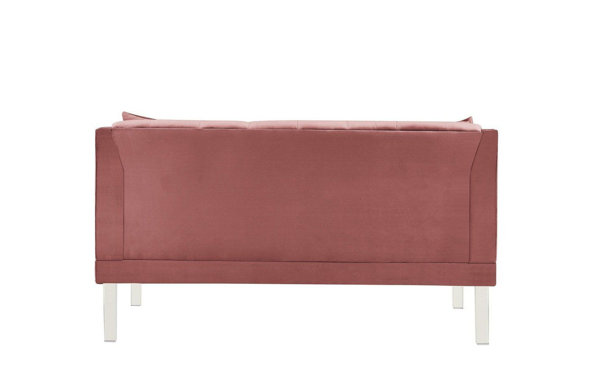 Iconic Home Elsa Tufted Velvet Loveseat Sofa 