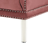 Iconic Home Elsa Tufted Velvet Loveseat Sofa 