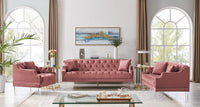 Iconic Home Elsa Tufted Velvet Loveseat Sofa 