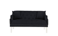 Iconic Home Elsa Tufted Velvet Loveseat Sofa 