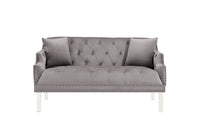 Iconic Home Elsa Tufted Velvet Loveseat Sofa 