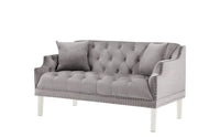 Iconic Home Elsa Tufted Velvet Loveseat Sofa 