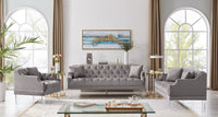 Iconic Home Elsa Tufted Velvet Loveseat Sofa 