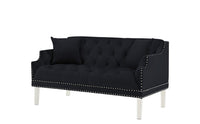 Iconic Home Elsa Tufted Velvet Loveseat Sofa 