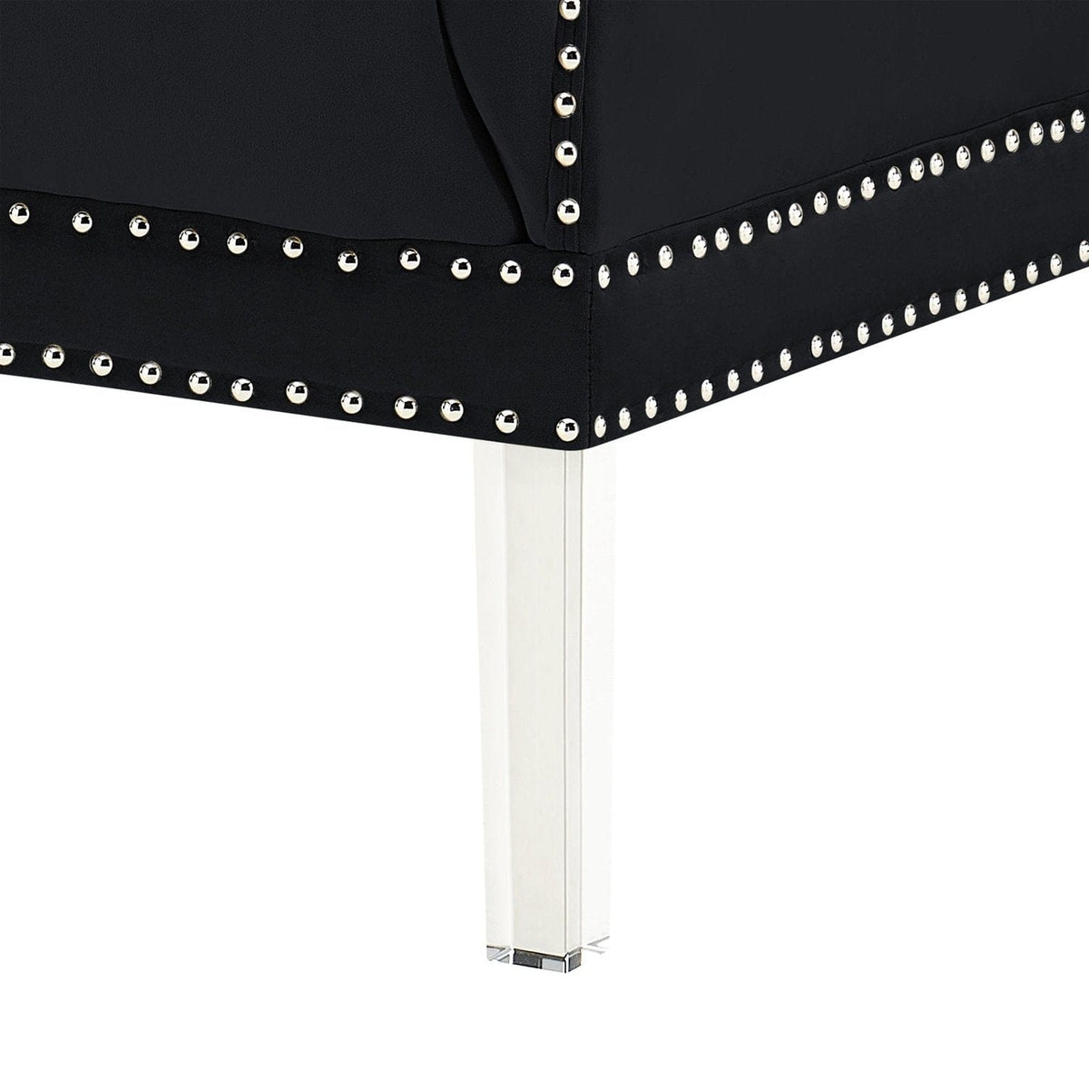 Iconic Home Elsa Tufted Velvet Loveseat Sofa 