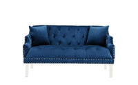 Iconic Home Elsa Tufted Velvet Loveseat Sofa 