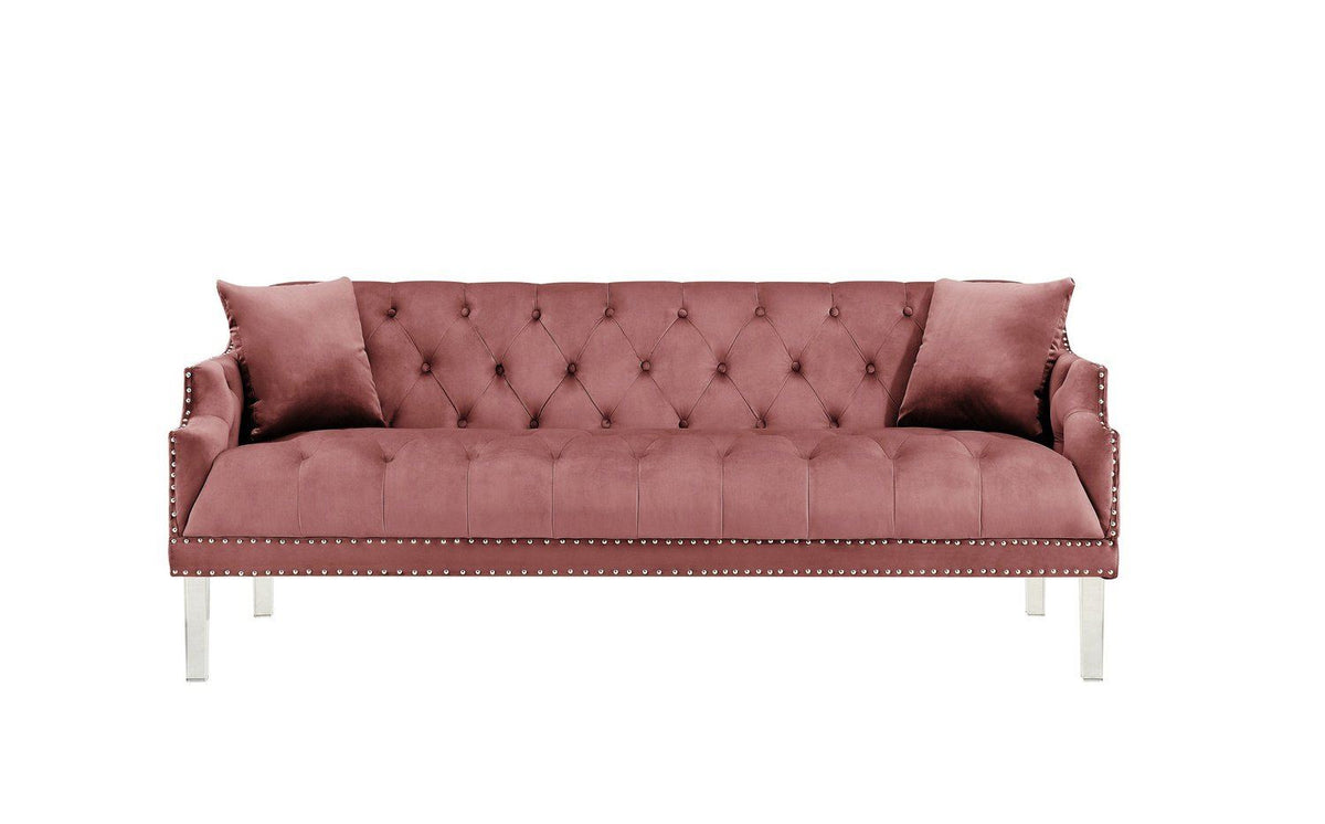 Iconic Home Elsa Tufted Velvet Sofa 
