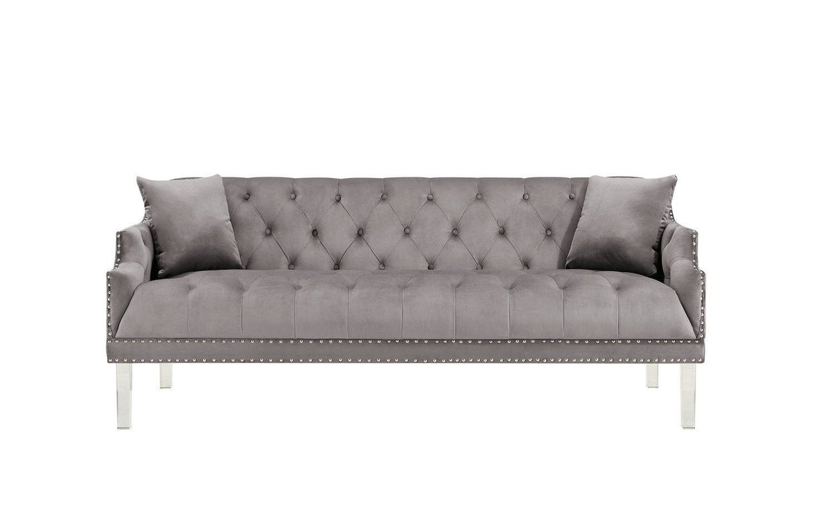 Iconic Home Elsa Tufted Velvet Sofa 
