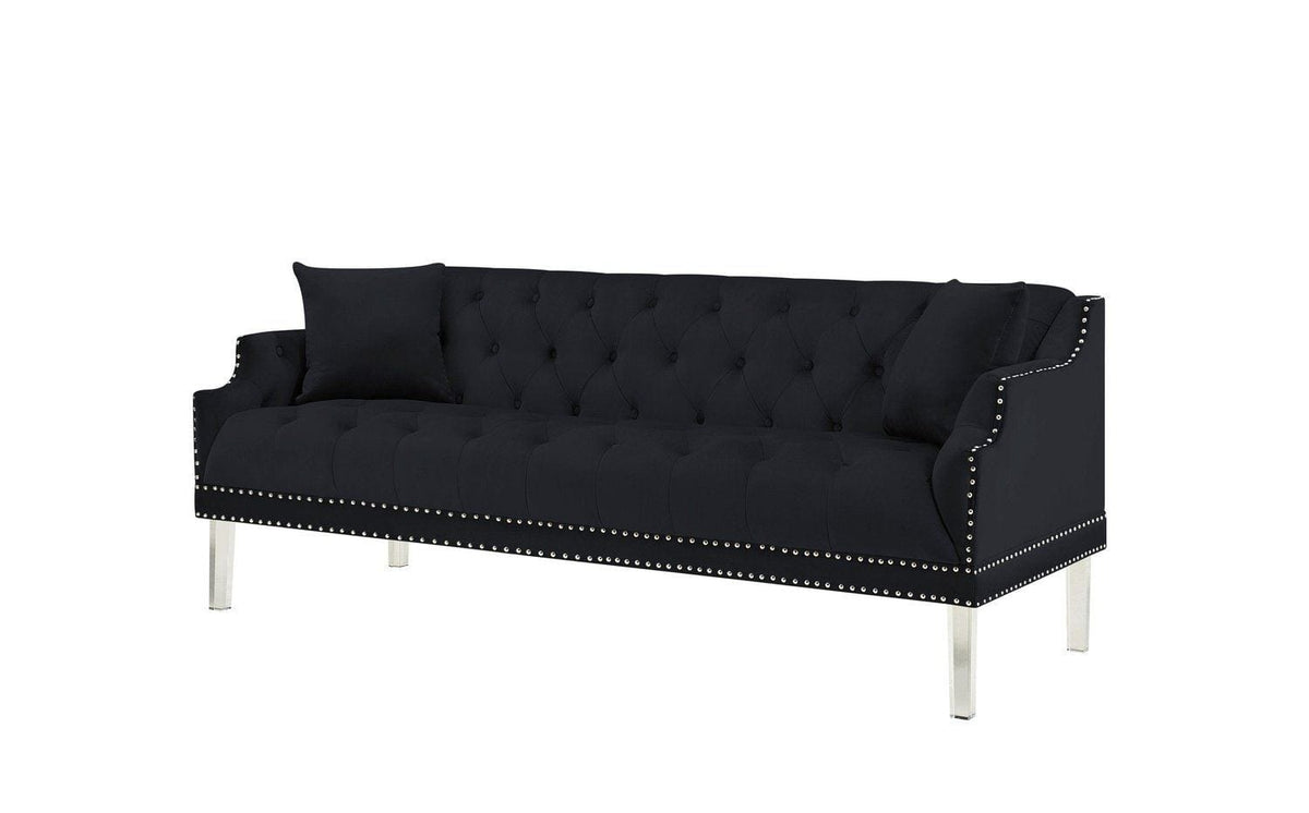 Iconic Home Elsa Tufted Velvet Sofa 