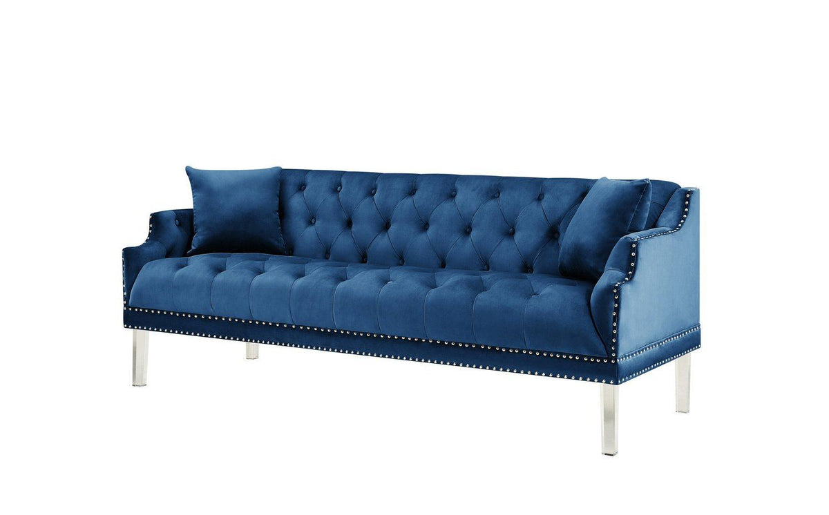 Iconic Home Elsa Tufted Velvet Sofa 
